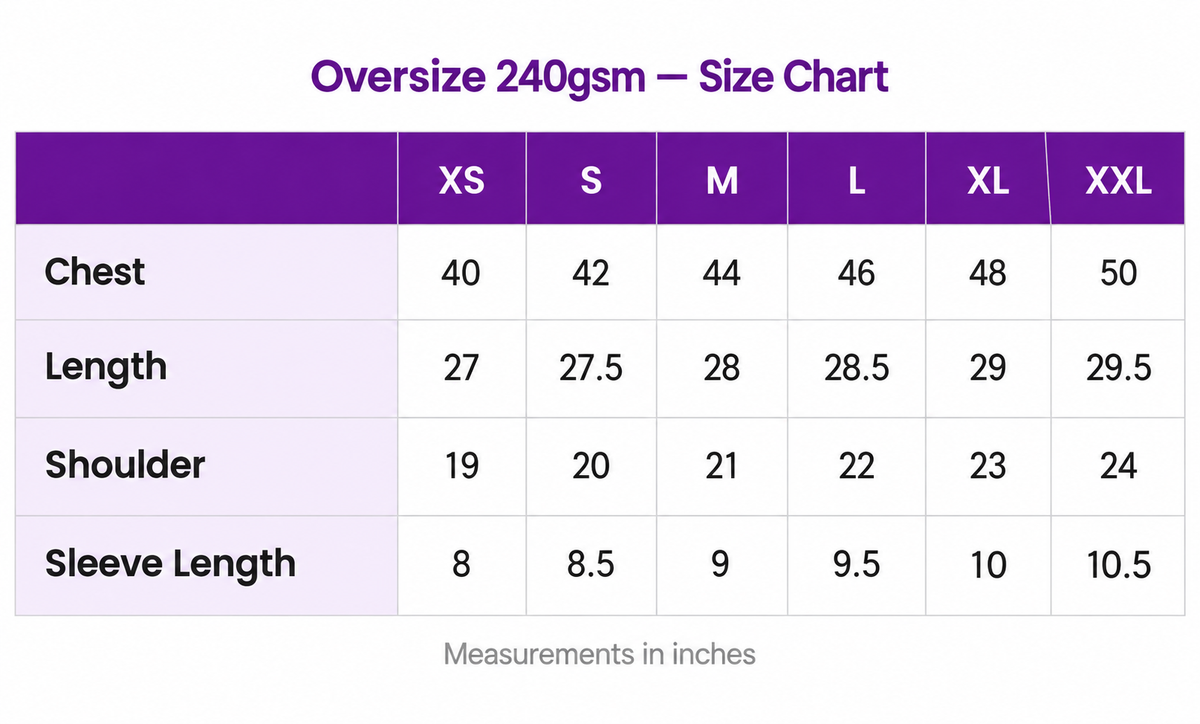 Size chart