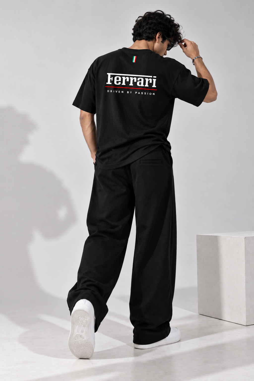 Ferrari Racing Black Tracksuit Set